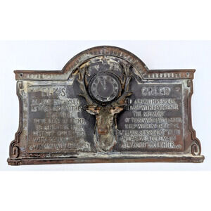 1921 Antique BPOE Elk's Creed Wall Plaque Commemorative Sign